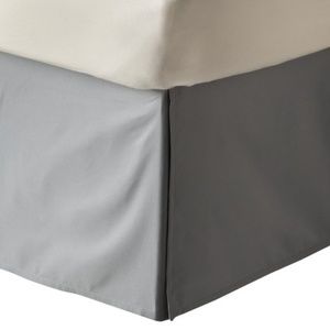 Gray Solid Bed Skirt (California King)